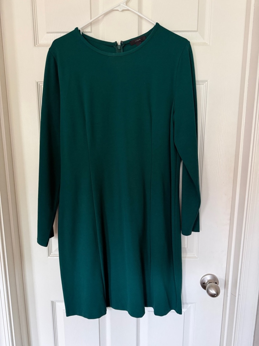 J. Crew Emerald Green Long-Sleeve A-Line Dress